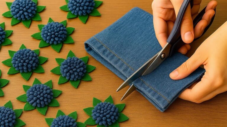 Cette astuce oubliée… transformez un vieux jean en déco florale épatante !