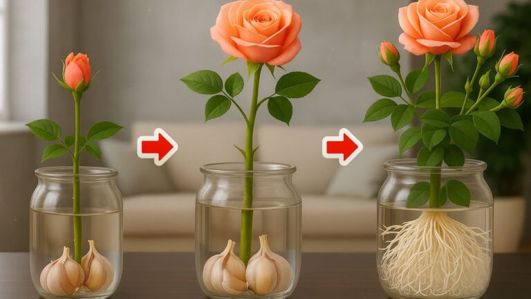 Faites pousser des racines en 1 nuit avec une rose dans de l&rsquo;eau à l&rsquo;ail !