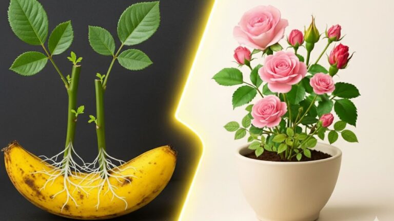 Faites poussent 5 boutures de roses en un temps record avec une banane !