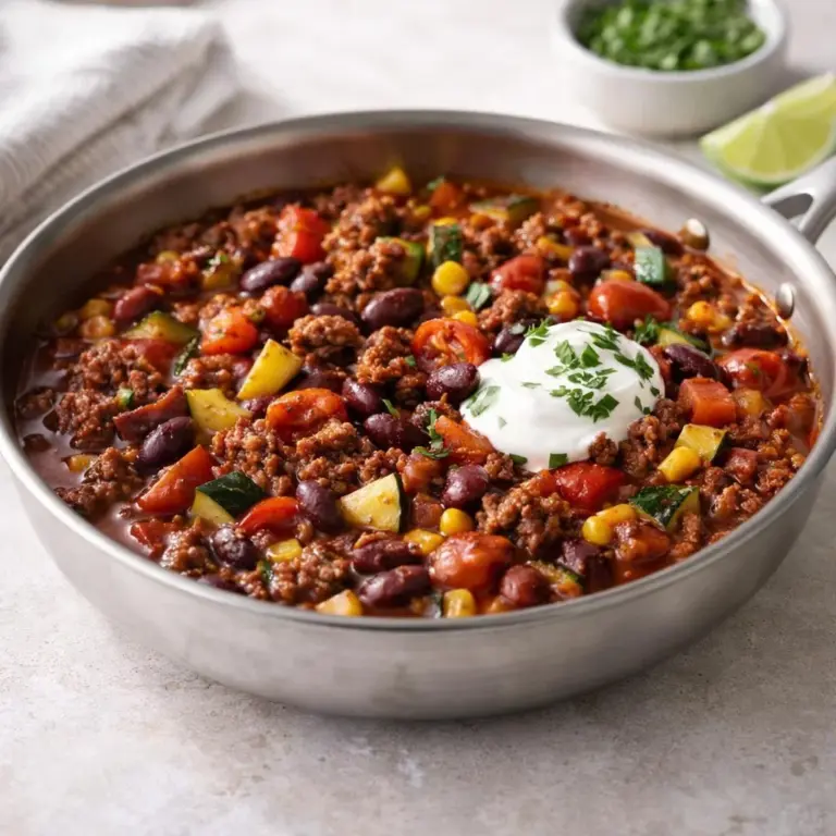 Chili con carne d&rsquo;été : la recette fraîche aux légumes et haricots rouges