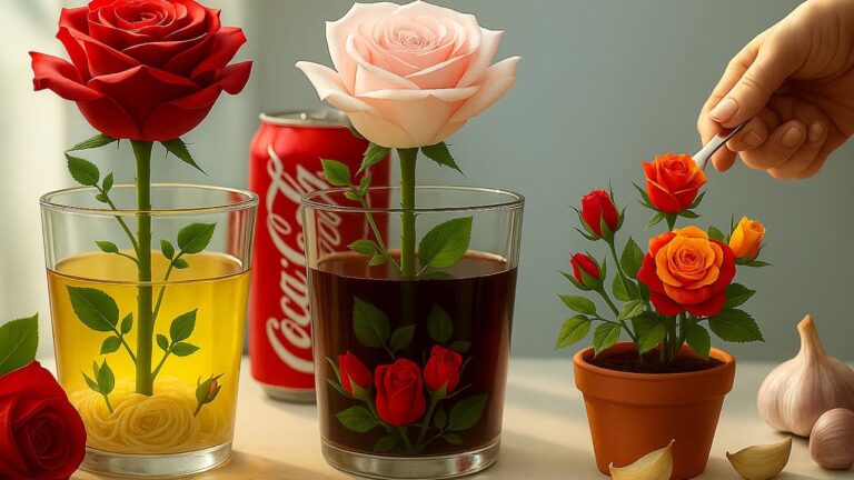Faites pousser 5 racines avec un bout de rose dans du Coca-Cola en une nuit !