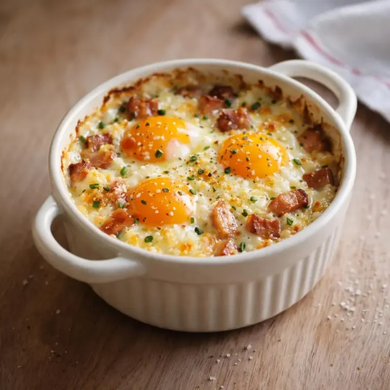 Oeufs cocotte crémeux au chèvre et lardons : la recette parfaite