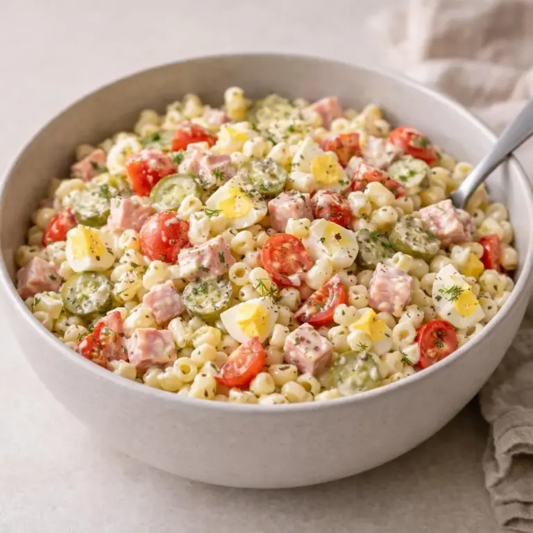 Salade de macaronis : recette fraîche à la mayo légère et jambon